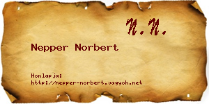 Nepper Norbert névjegykártya